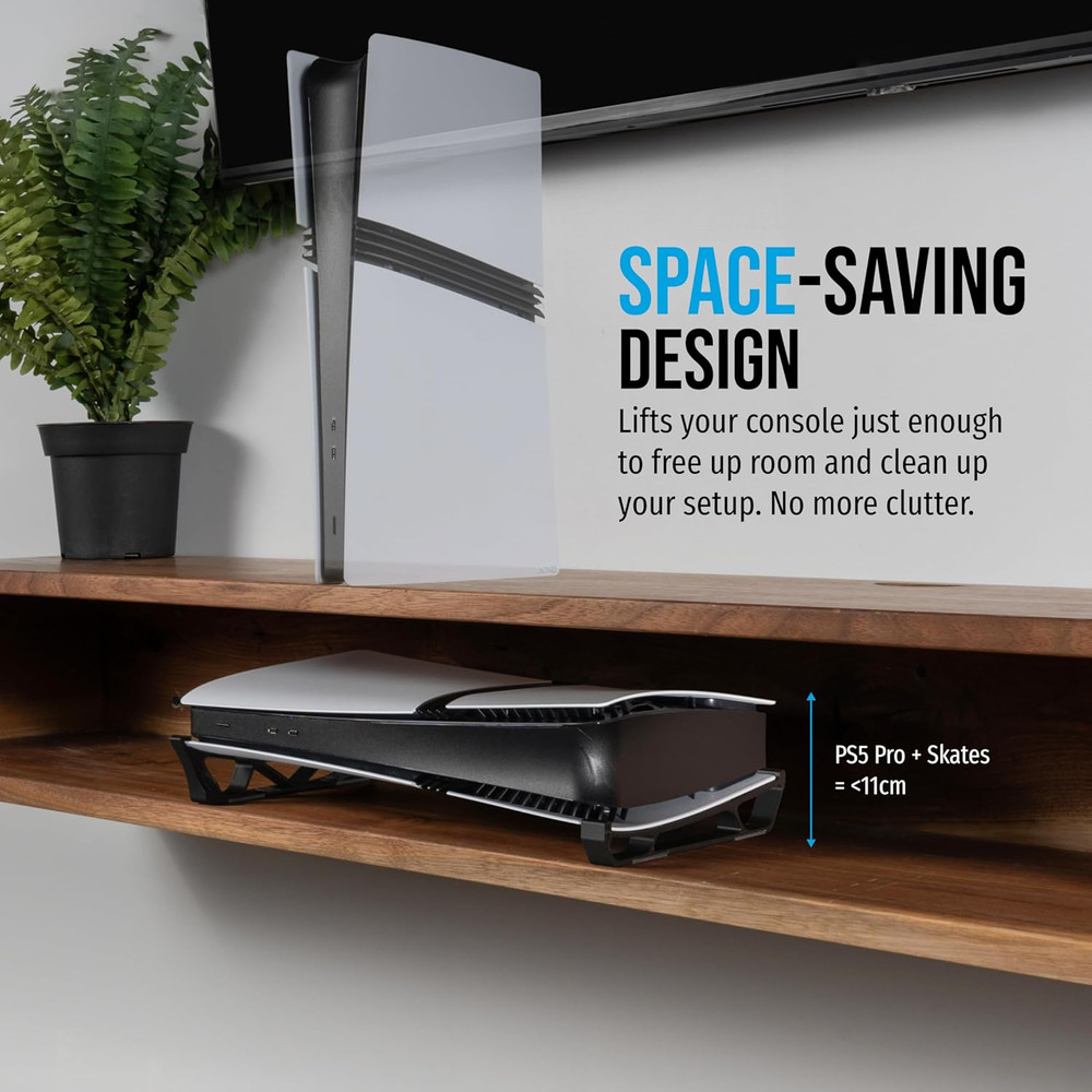 Skates - Horizontal Stand for PS5 Pro Compatible with Disc & Digital Edition (Bl