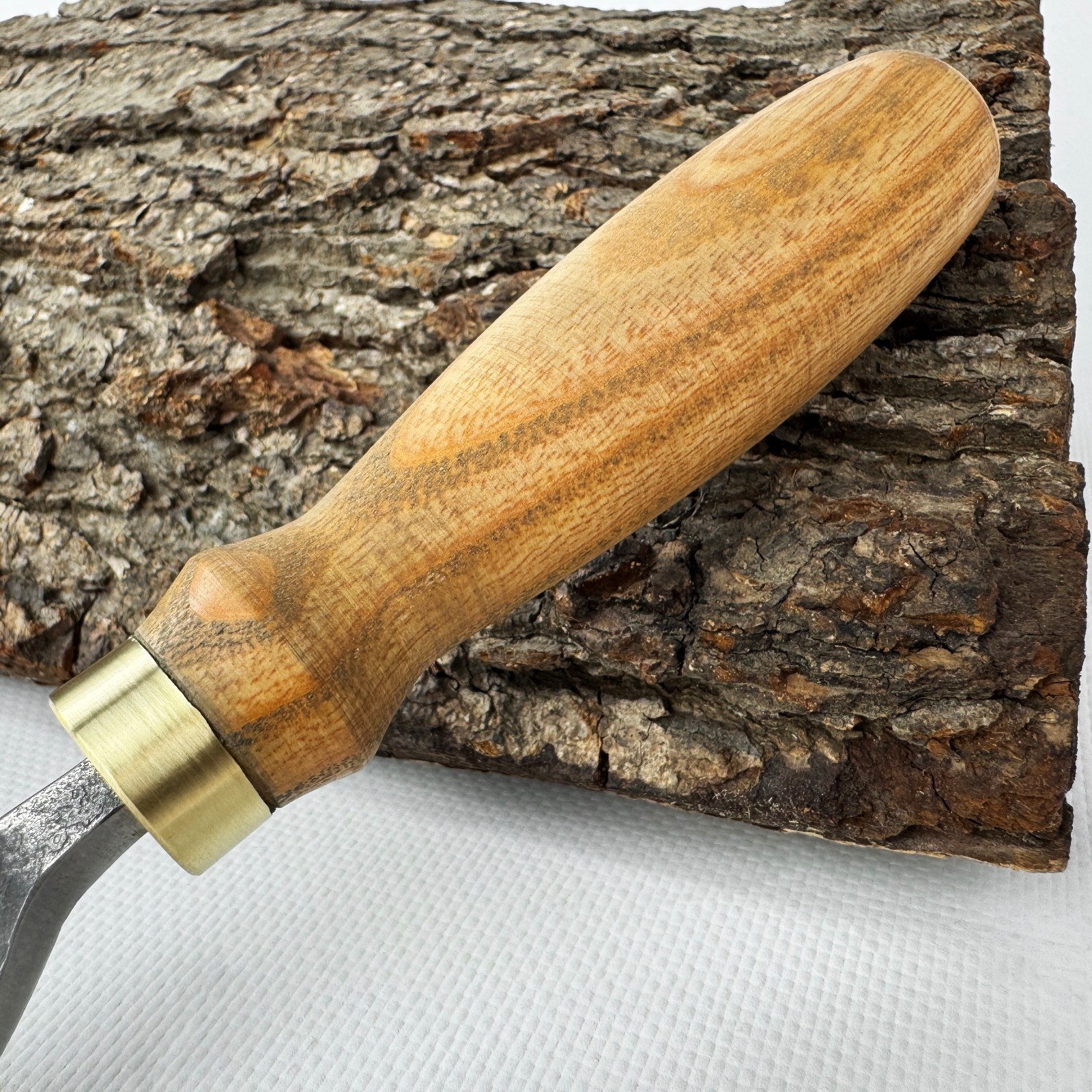 Wood Carving Gouge – Hand-Forged 52100 Steel, Ash Handle, Sharp Curved Chisel