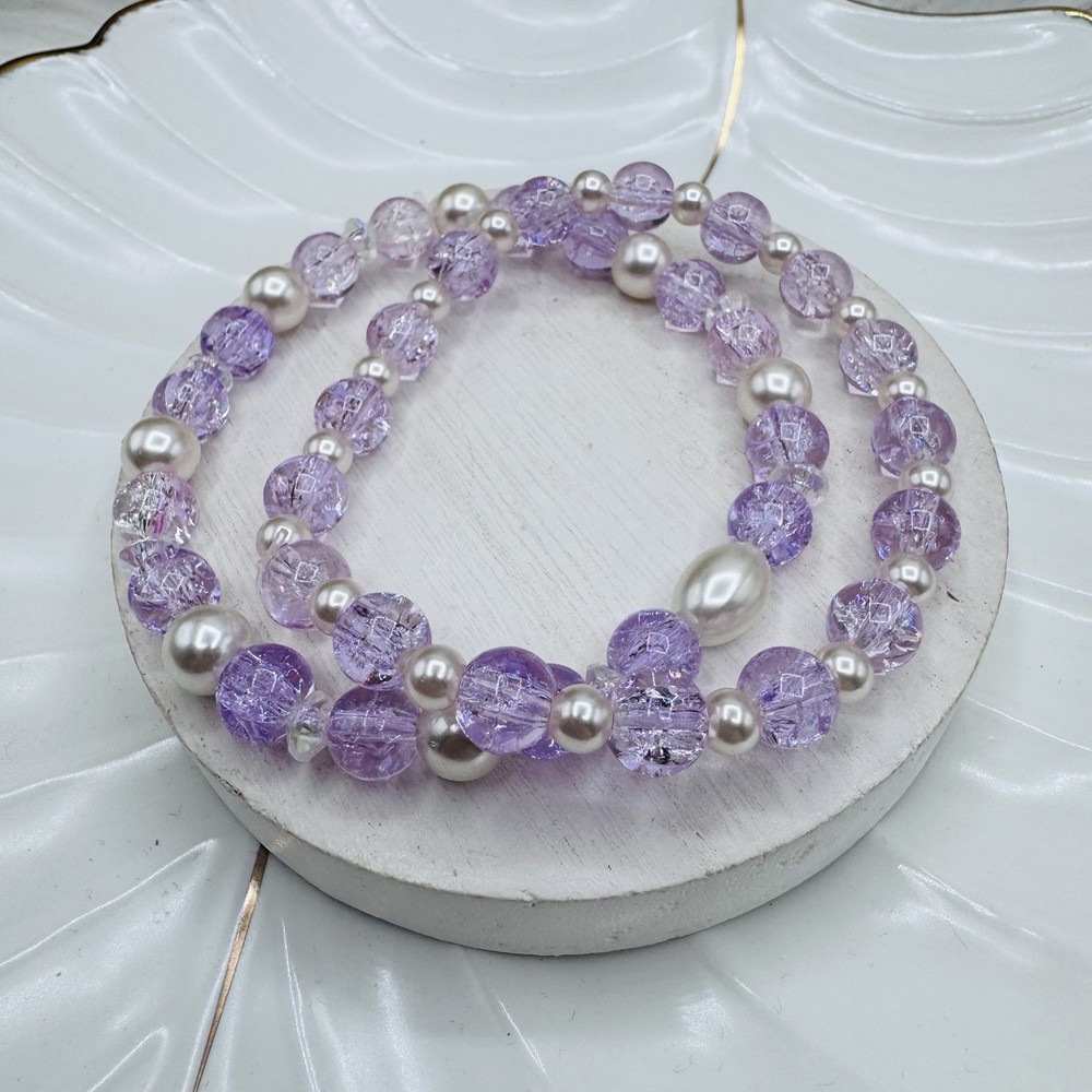 Lilac Gradient Glass Beaded Bracelet Style