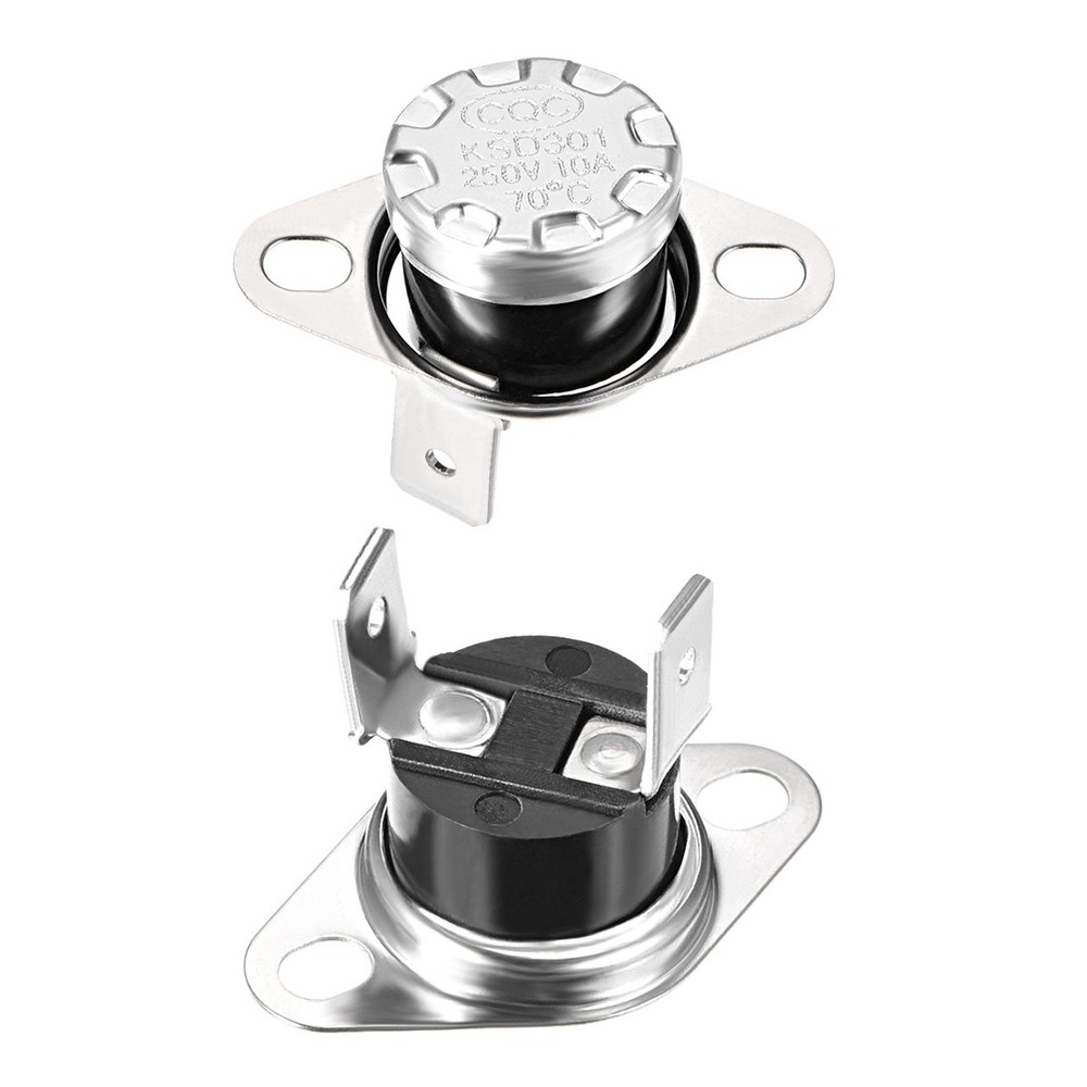 2Pcs Temperature Control Switch Thermostat 70°C 10A Normally Closed NC