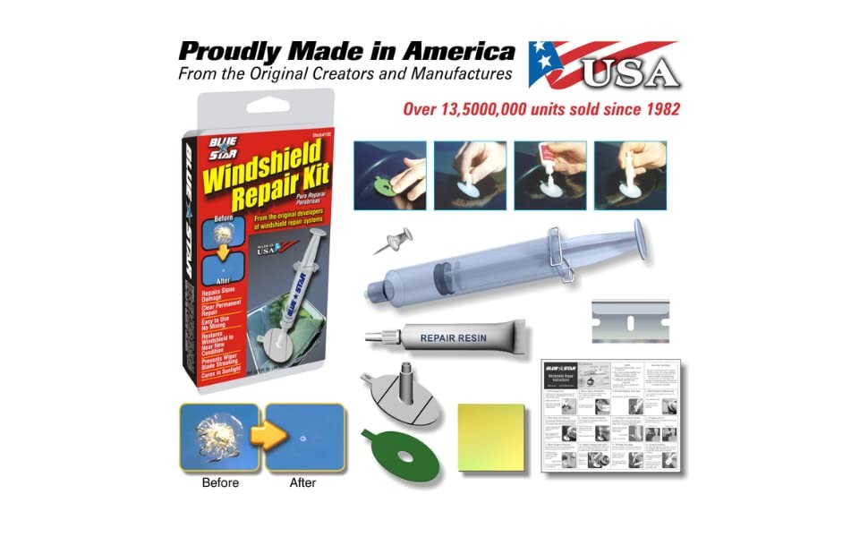 Blue-Star Windshield Repair Kit, .027 fl oz