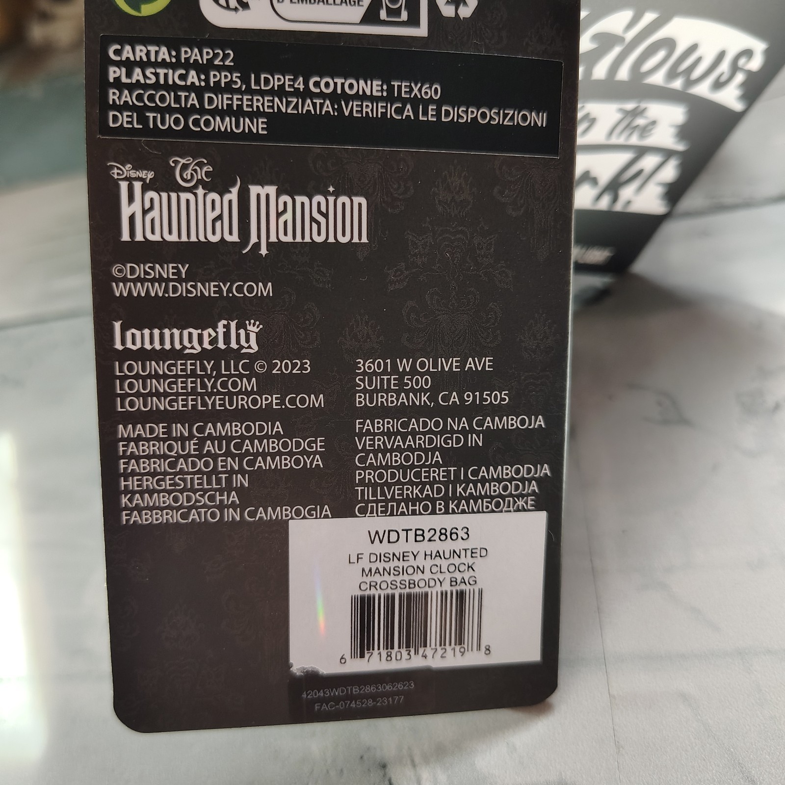 🏰🕰️Disney loungefly Haunted Mansion Clock Crossbody Glow In The Dark