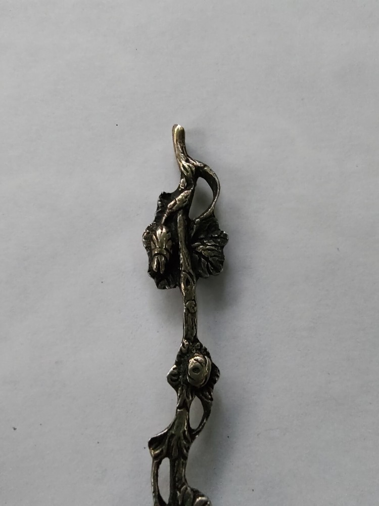Antique Dutch Silver Cake Fork with Grapevine Pattern Signed H. Hooykaas 1943