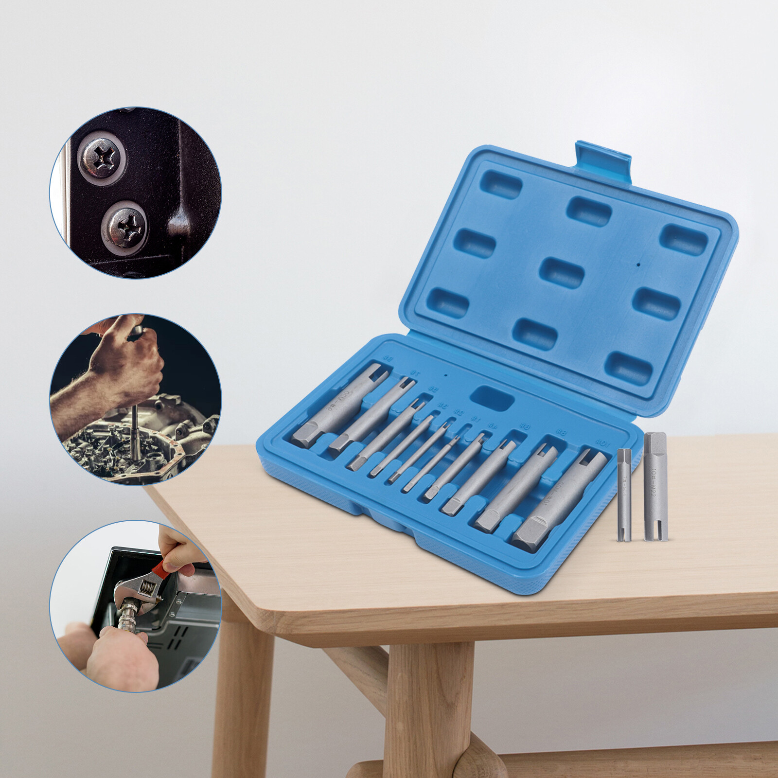 HSS Broken Tap Extractor Removal Tool Set 10 Pcs (1#-10#) 3 or 4 Claws ZS