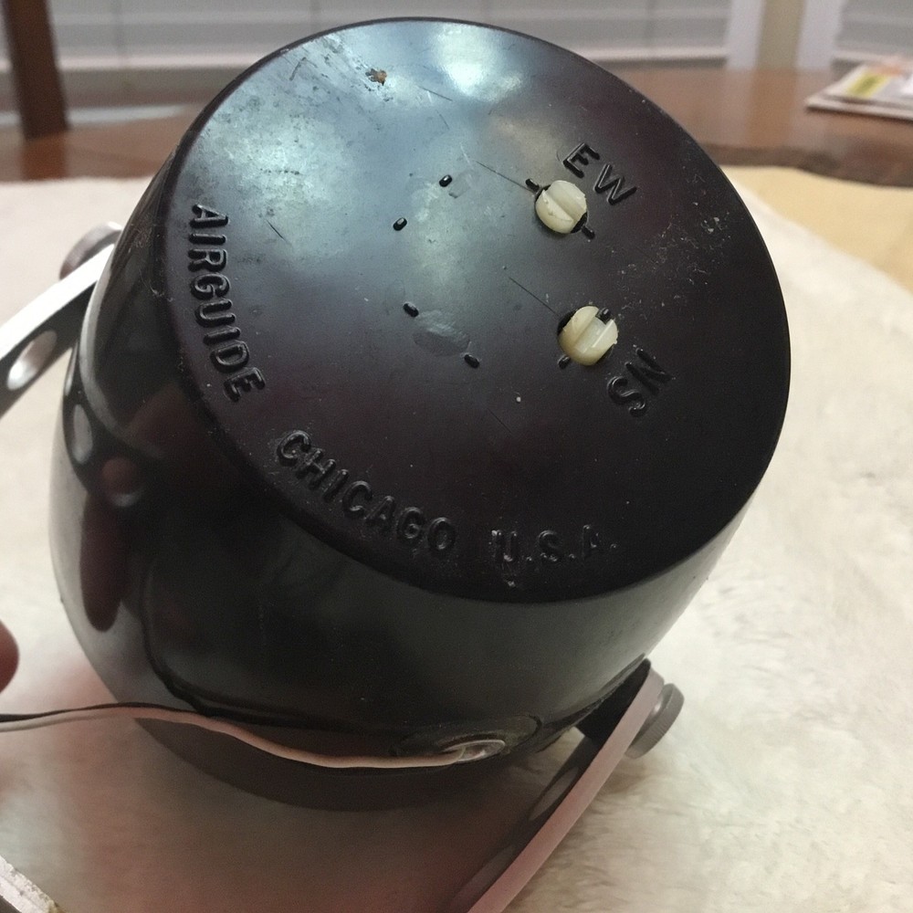 Vtg Airguide Illuminated Compass Shield Adjustable Mount W/Movable Sun shield