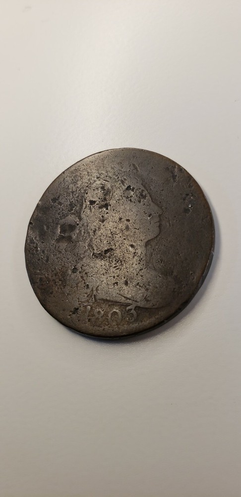 1803 Draped Bust Early US Copper Large Cent 1C small date bent