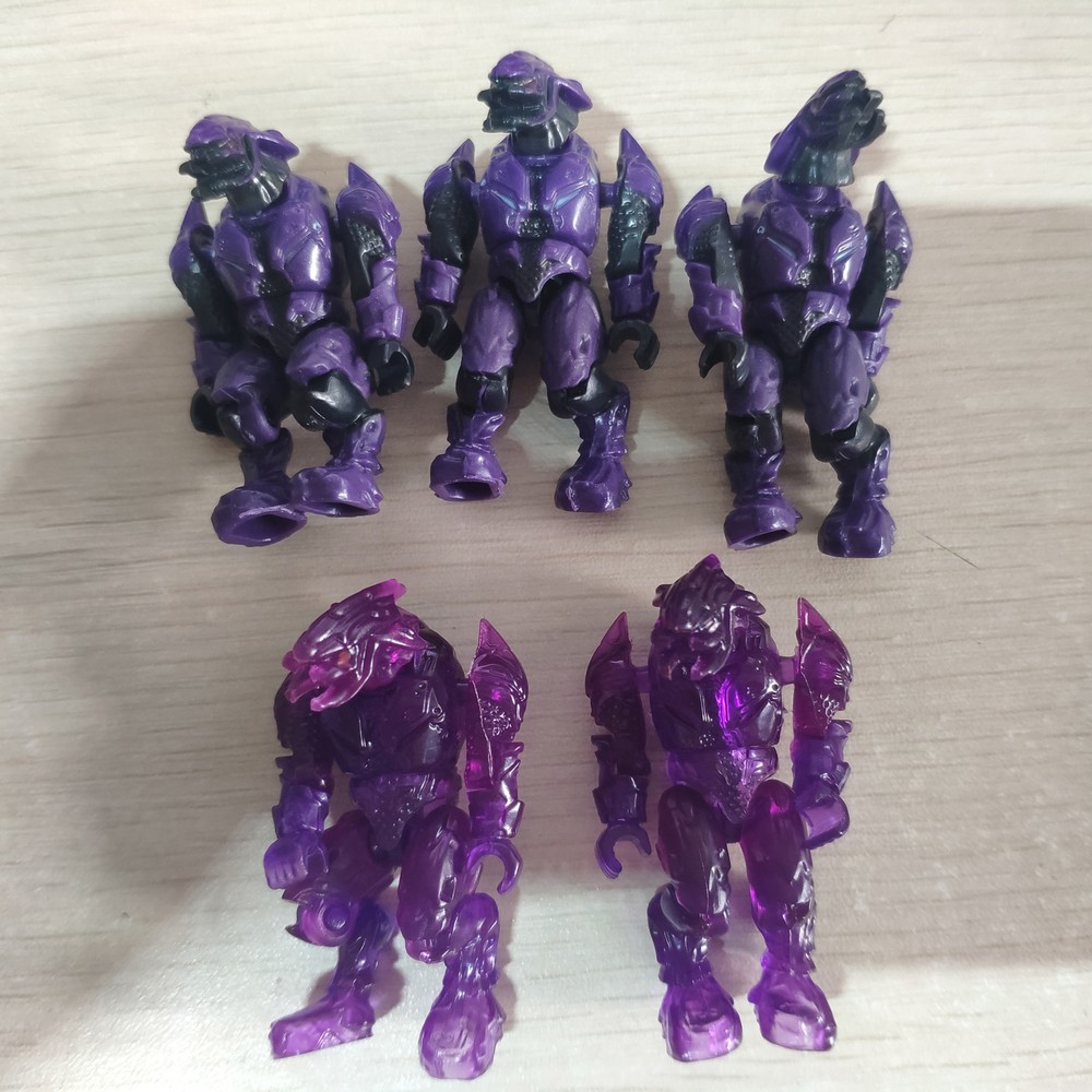 5pcs Halo Mega Bloks Covenant Translucent & Solid Purple Combat Elites #97390