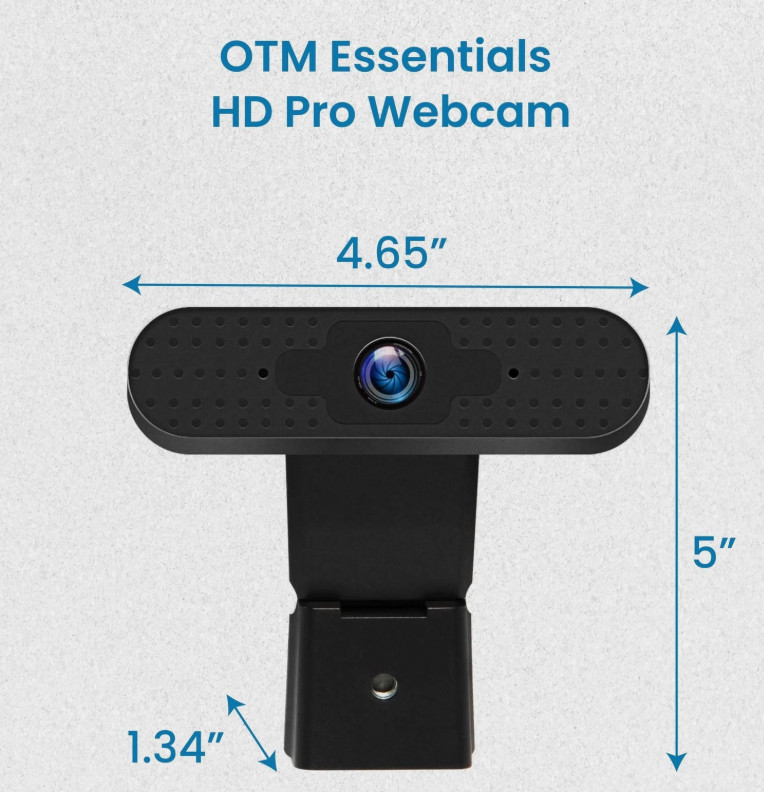 Centon OTM Basics 360 USB Webcam With Microphone 2MP HD Stand Mount