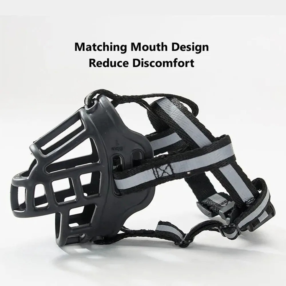 Large Pet Dog Basket Muzzle Mouth Cover Mesh Cage NoBarking Biting Chewing Black