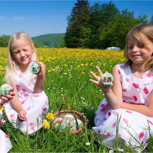 WODMAZ 12PCS PreFilled Easter Eggs with Train Building Blocks, Easter Egg