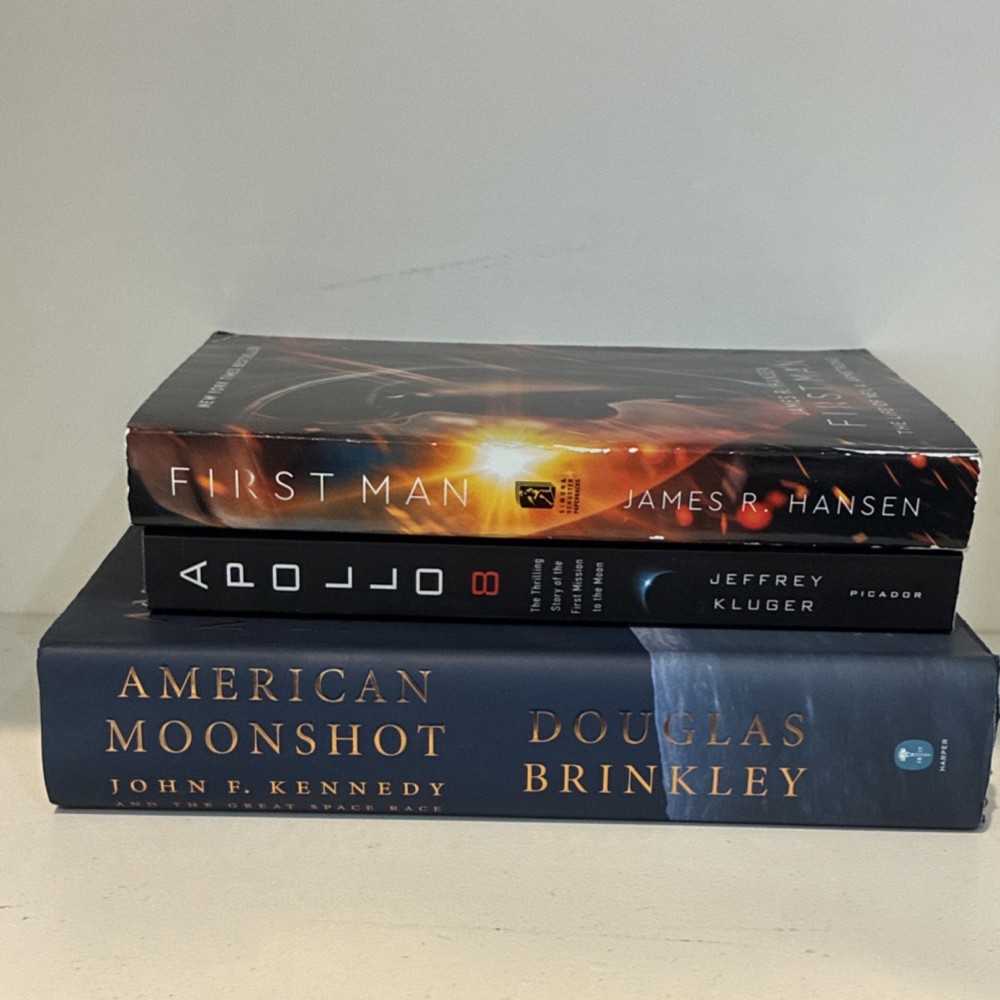 Hansen, Kluger, Brinkley Space Book Lot: First Man, Apollo 8, Moonshot