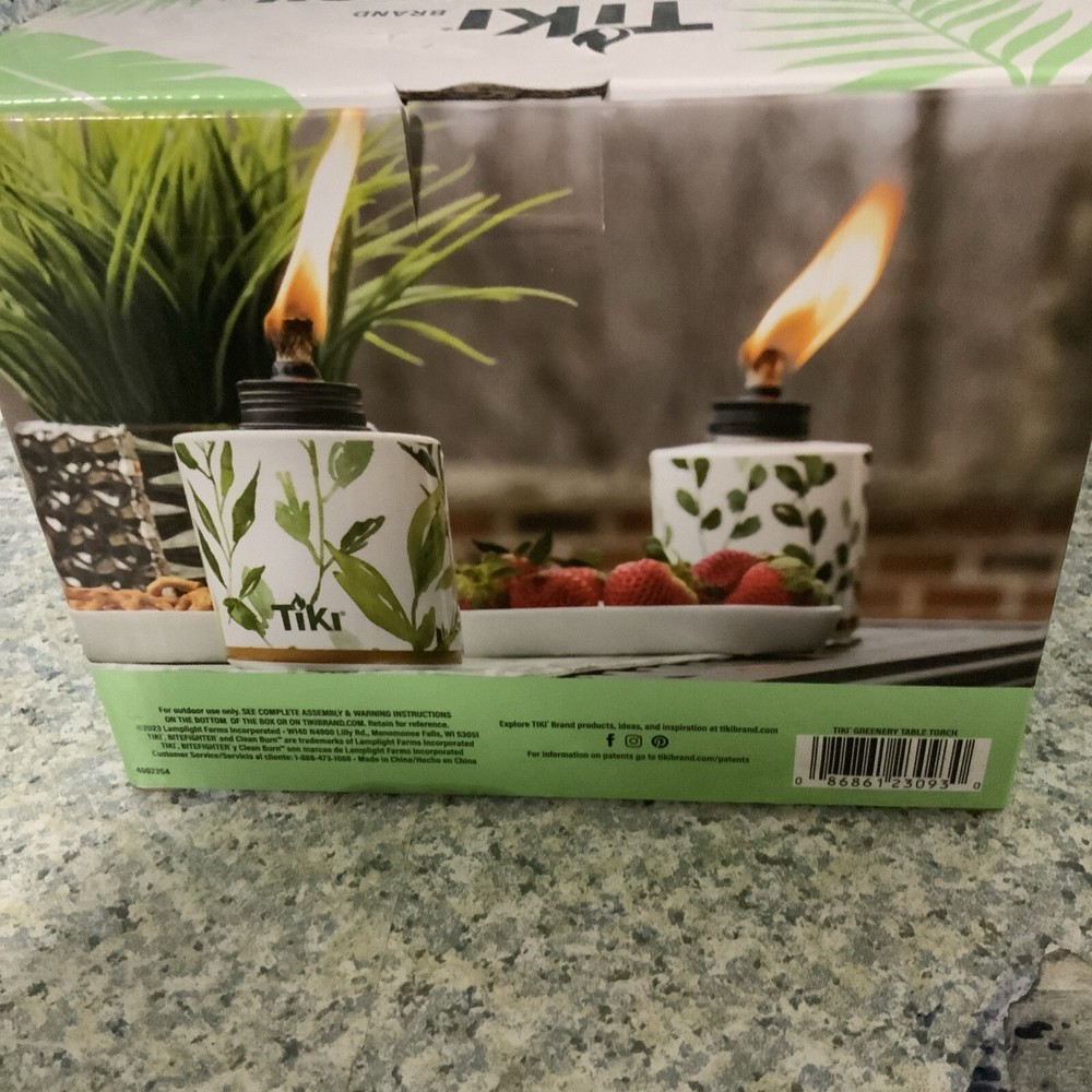 ☀️Tiki Brand Table Torch 2 Pack Greenery Table Torches