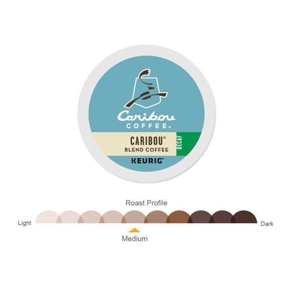 Caribou Blend Decaf Coffee K-Cups, Medium Roast, 48 Count