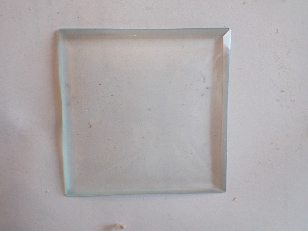 CLOCK GLASS CURVED BEVELED SQUARE 2 3/8 INCH DIA NOS BOX C