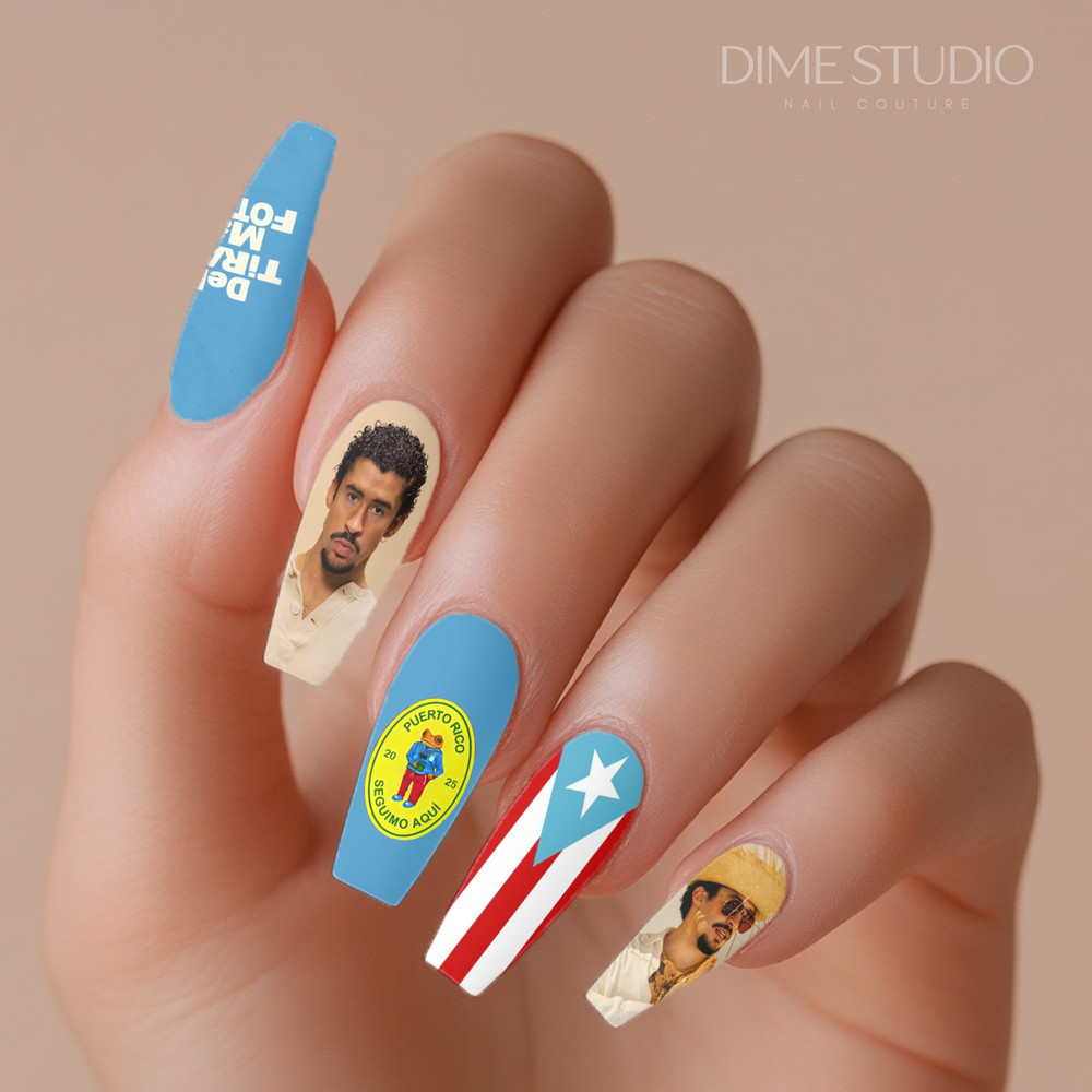 Bad Bunny DTMF Water Transfer Nail Decals
