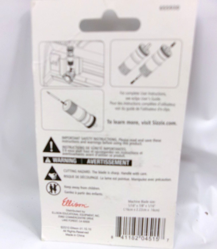Sizzix eClips Standard Machine Blades 655930 For Shape Cutting Machine 2010 New