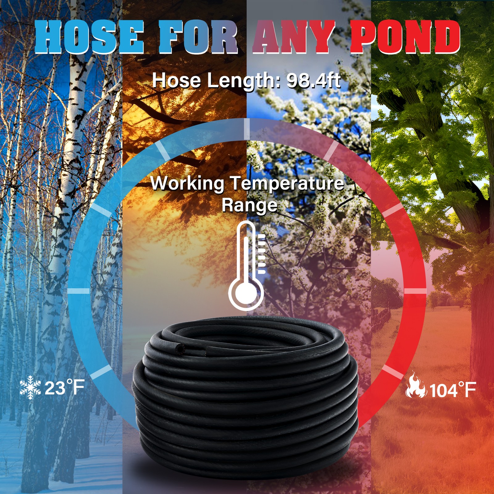 750W Pond Aerator Pond Lake Air Pump Kit with 2 Tubings & 2 Diffusers 5.35CFM