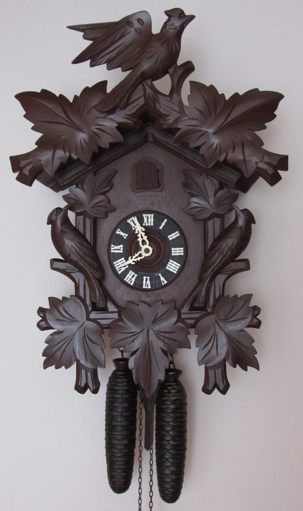 Large Black Forest Three Bird Cuckoo Clock 8-Day Weights Driven