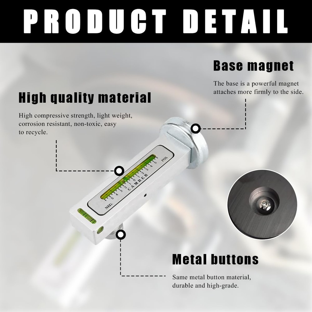 Adjustable Magnetic Gauge Tool, Camber Caster Strut Wheel Hub Alignment...