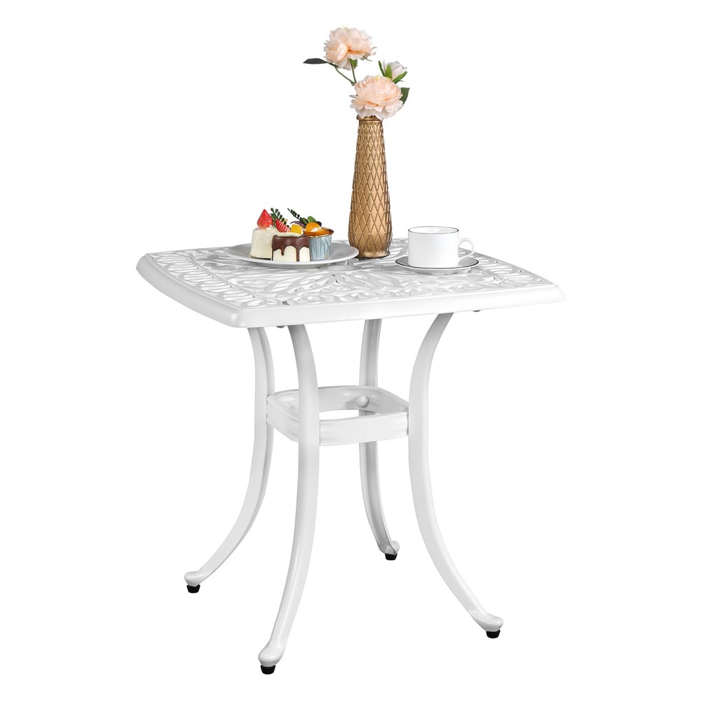 Outdoor Cast Aluminum Square Table, End Table or Side Table