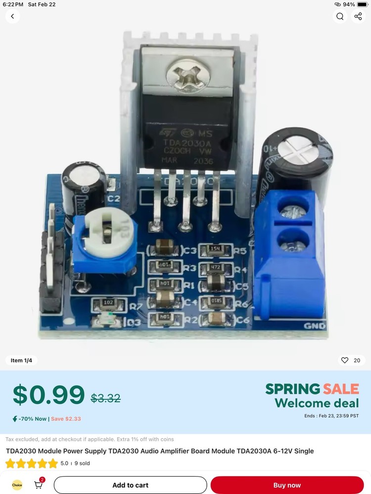 TDA2030 Audio Amplifier Board Module DC 6-12V Single Channel