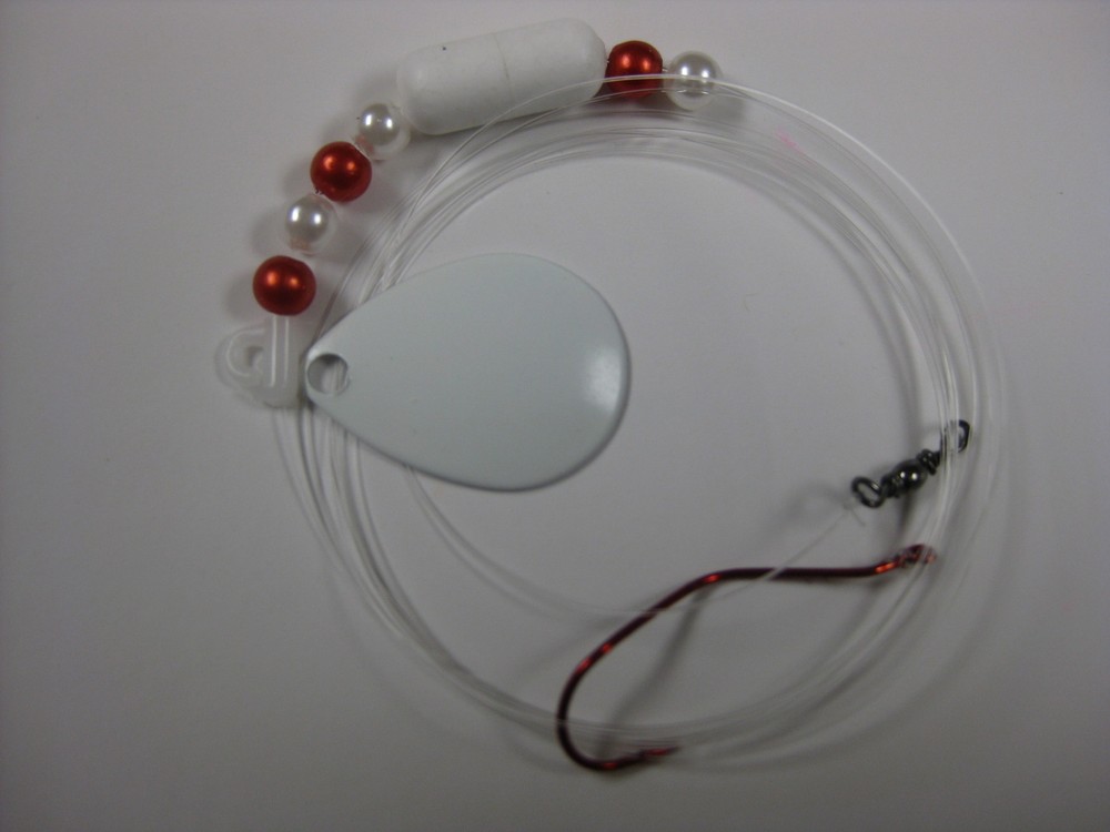 Walleye Red Slow Death Hook Float Floating Spinner Blades Rigs (White)