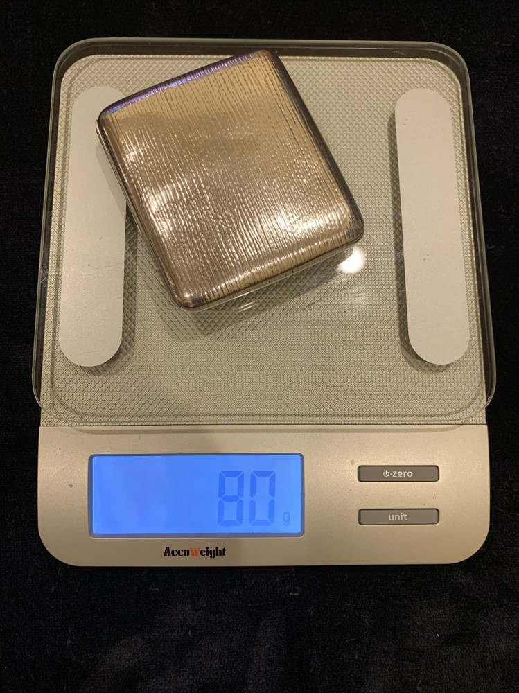 Antique 800 Silver Cigarette Case Engraved “FWL”