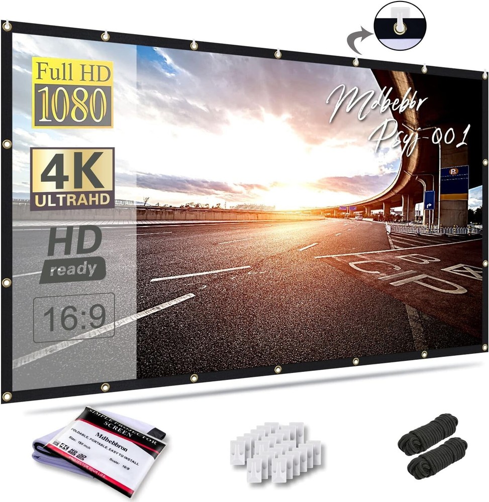 Portable 150 inch Projection Screen with 16:9 Format for Versatile Use Anywhere