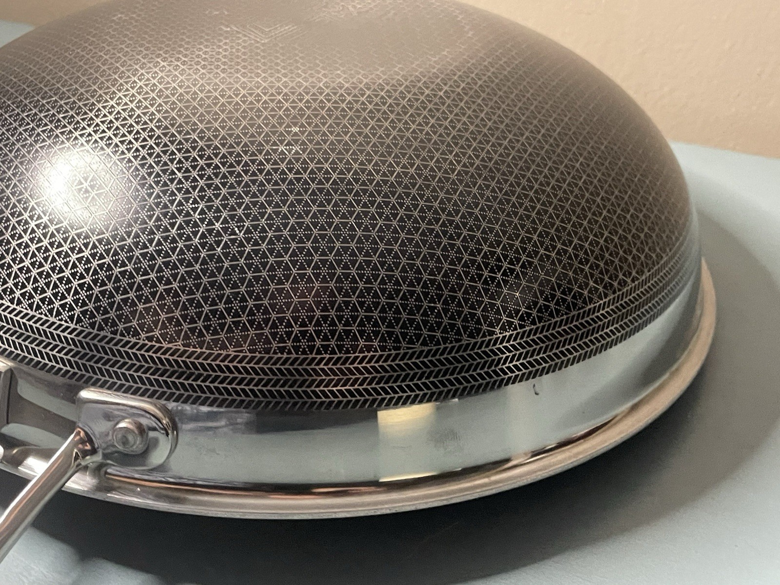 Hexclad 12" Wok Hybrid Stainless Steel Nonstick Pan Used no lid (W26)