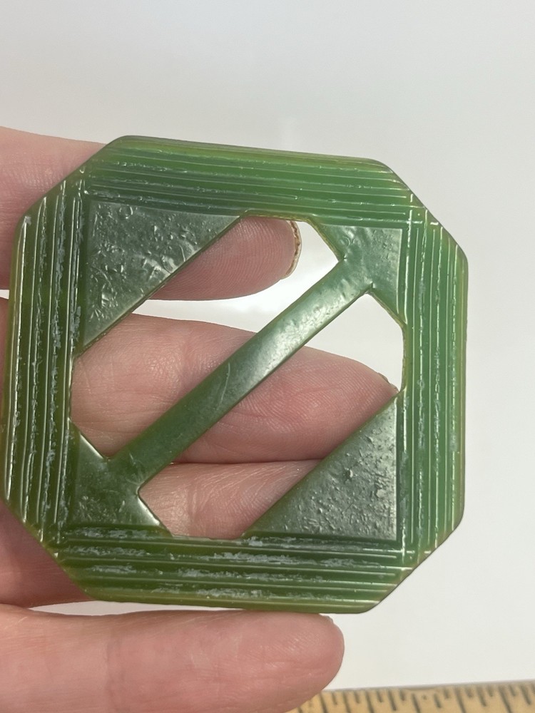 Vintage Green Bakelite Fabric Belt Loop Clip