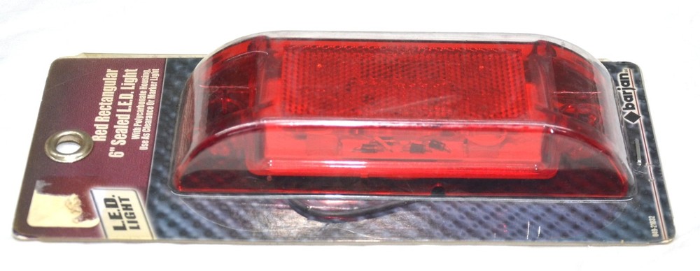 Clearance Marker Light Rectangular Red Reflector Lens 8 LEDS 6" Barjan 049-21032