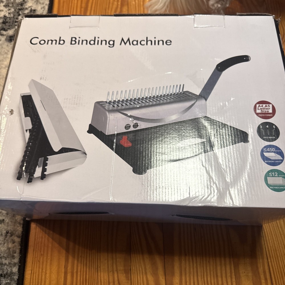 MAKEASY Binding Machine 21Hole 450 Sheets Comb A4 A5 Paper