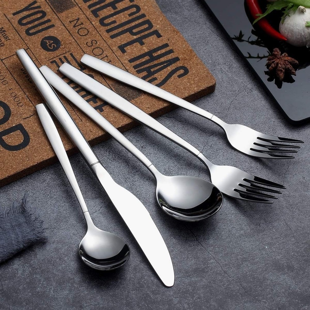 Flatware Set 20 Pieces, Stainless Steel Flatware Set, Silverware Set Service ...
