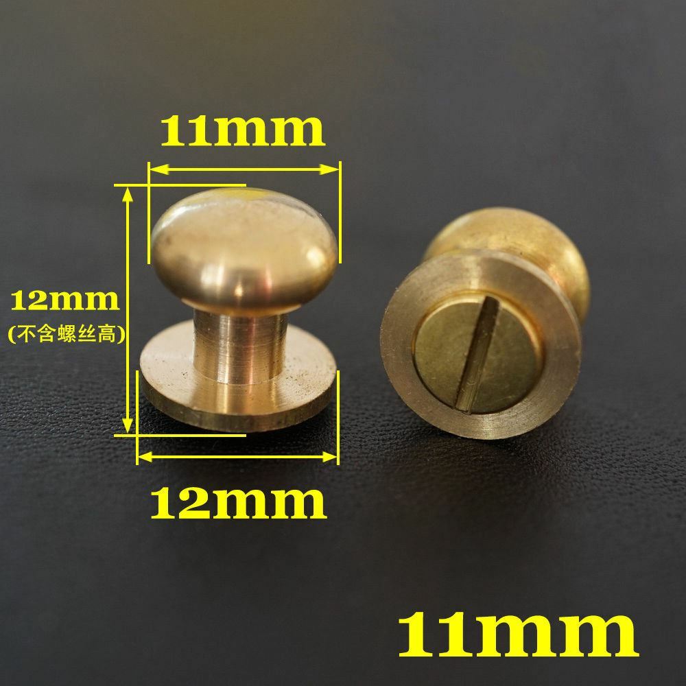 10/20/30pcs Stud Screw Round Head Solid Brass Nail Rivet Button Leathercraft diy