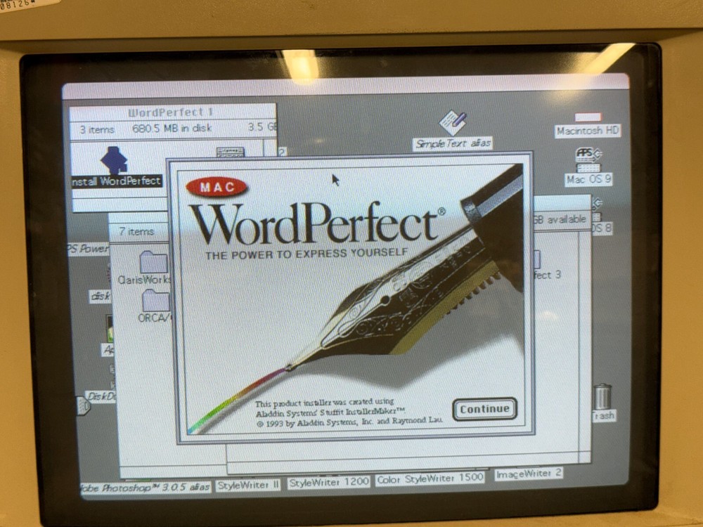 Word Perfect Software 3-1/2" disks - vintage Mac software