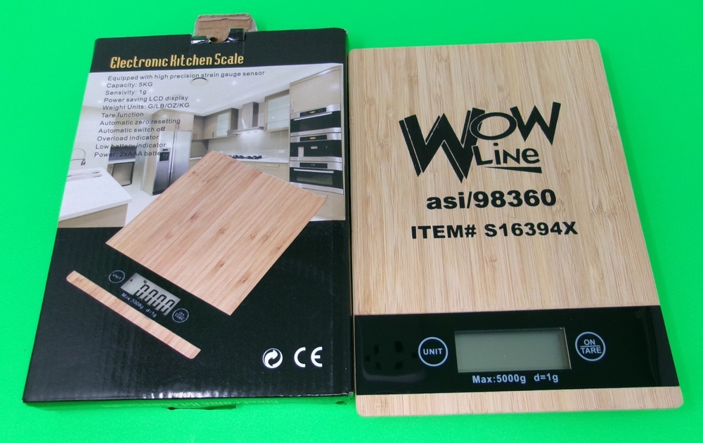 Electronic, Bamboo Digital Kitchen Scale.