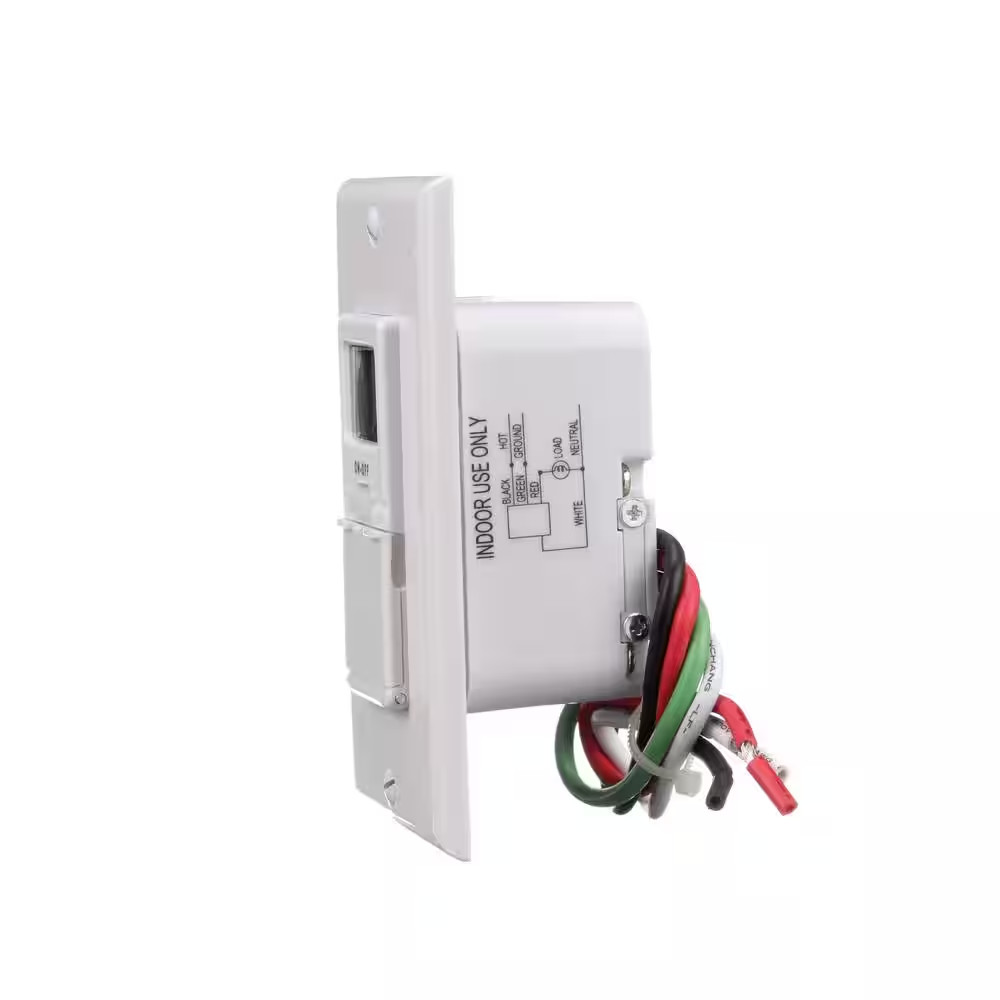 15-Amp 7-Day In-Wall Programmable Digital Timer Switch, White