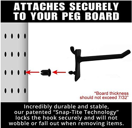 Greenleaf Industries PegPro J & 2" Hooks Kit 50 Pack Black Plastic Pegboard