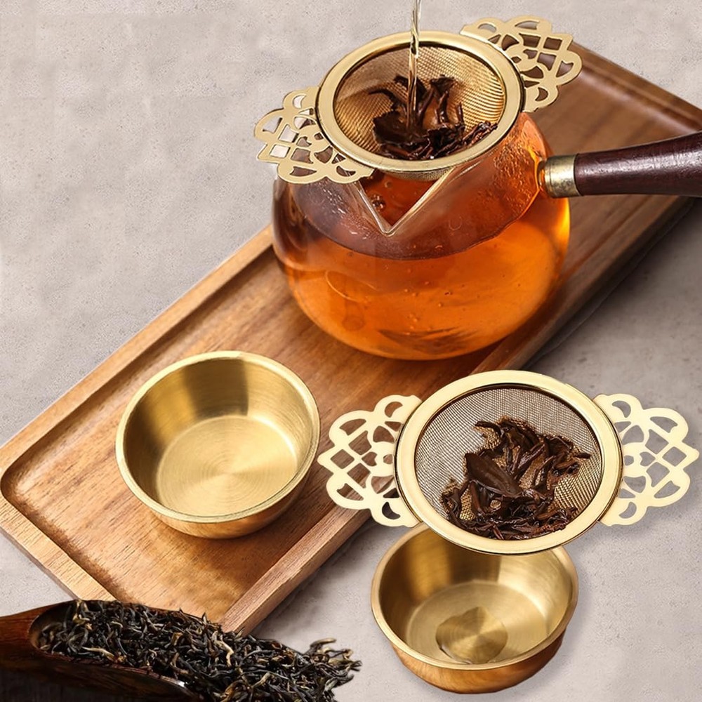 4 Set Tea Strainers,Tea Filter with Double Winged Handles,Loose Leaf Tea Stra...