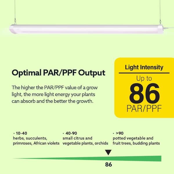 FEIT ELECTRIC 46 in. White LED 3 Spectrum Remote Control Linkable Grow Light