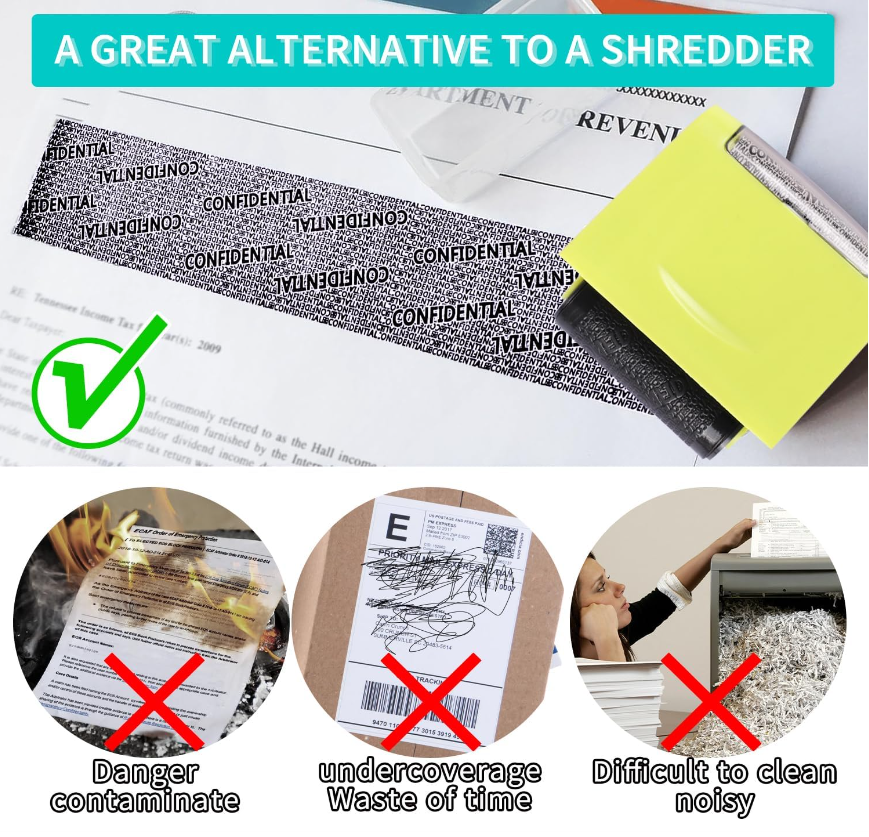 Identity ID Theft Protection Roller Stamp Guard Privacy Confidential Data Secure