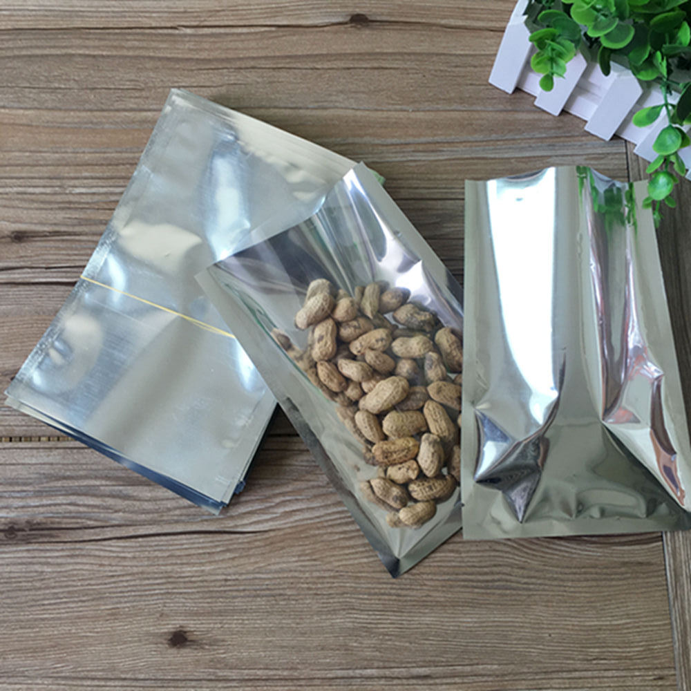 Clear Silver Heat Seal Aluminum Packaging Foil Bags Food Storage Vacuum Pouches