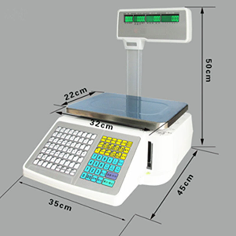 Digital Price Computing Food Scale Thermal Label Printer 66lbs Capacity 110V