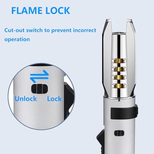 Torch Lighter, Refillable Butane Windproof Jet Flame Super Large Torch Blue