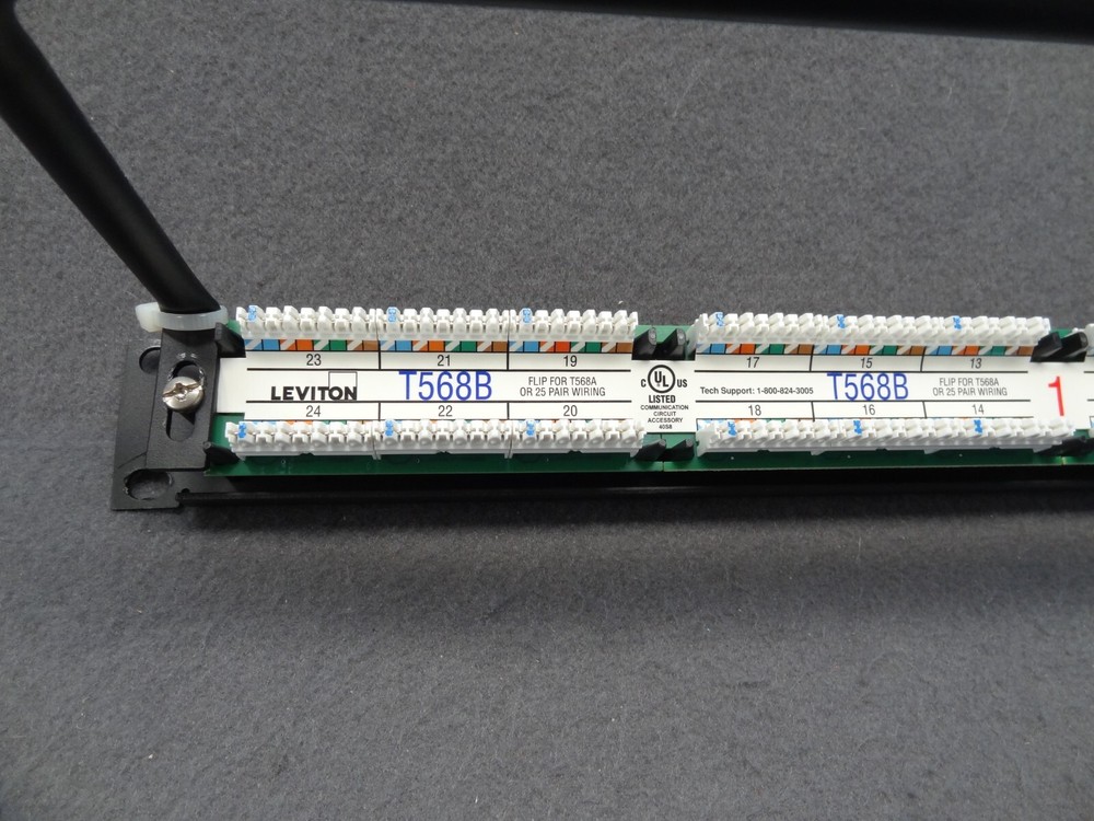 LOT Leviton Cat 6 Extreme 6+ 48-Port Patch Panel Rack Mount Network Cable Black
