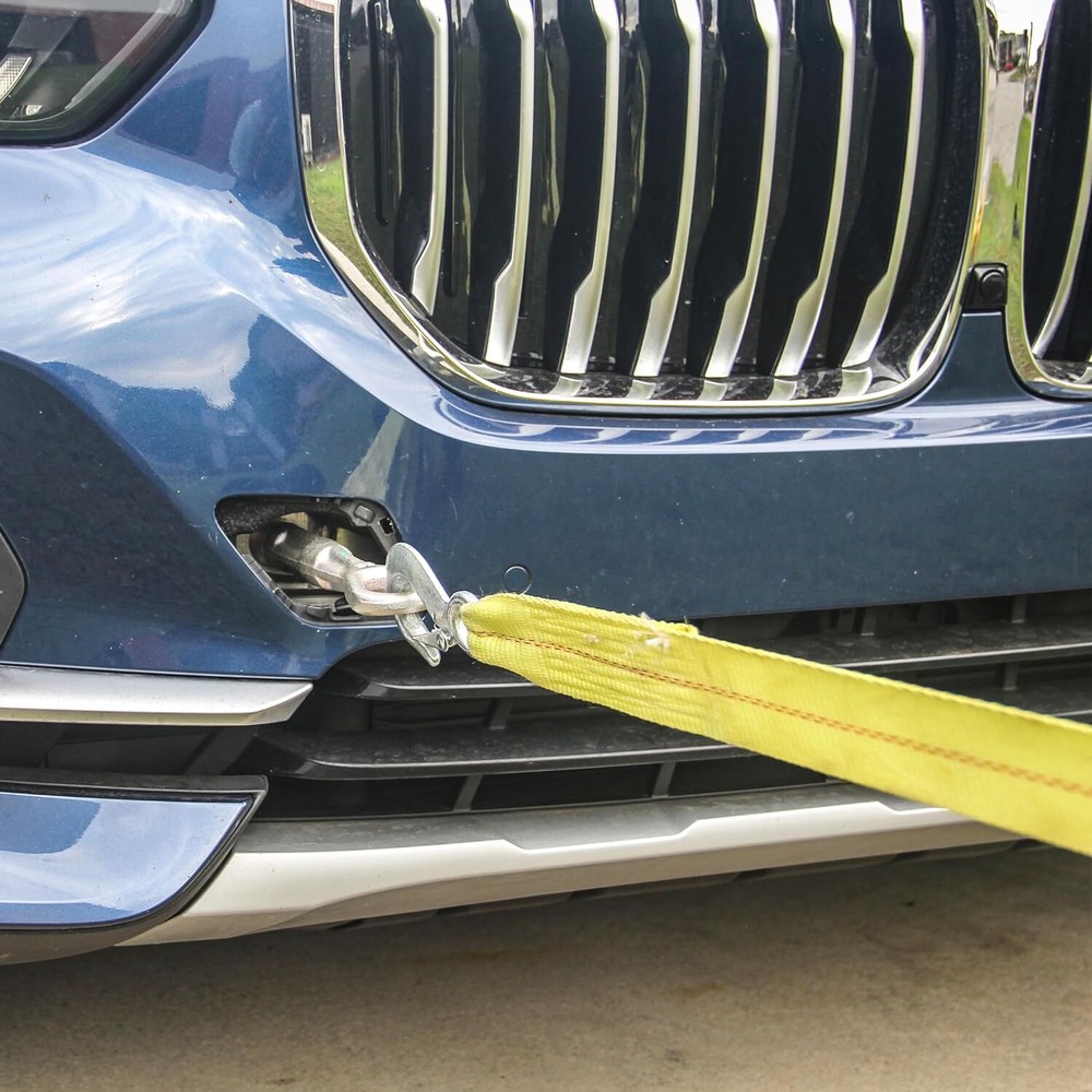 HFS Heavy-Duty Tow Strap with Hooks 10,000-Pound Capacity Versatile Application