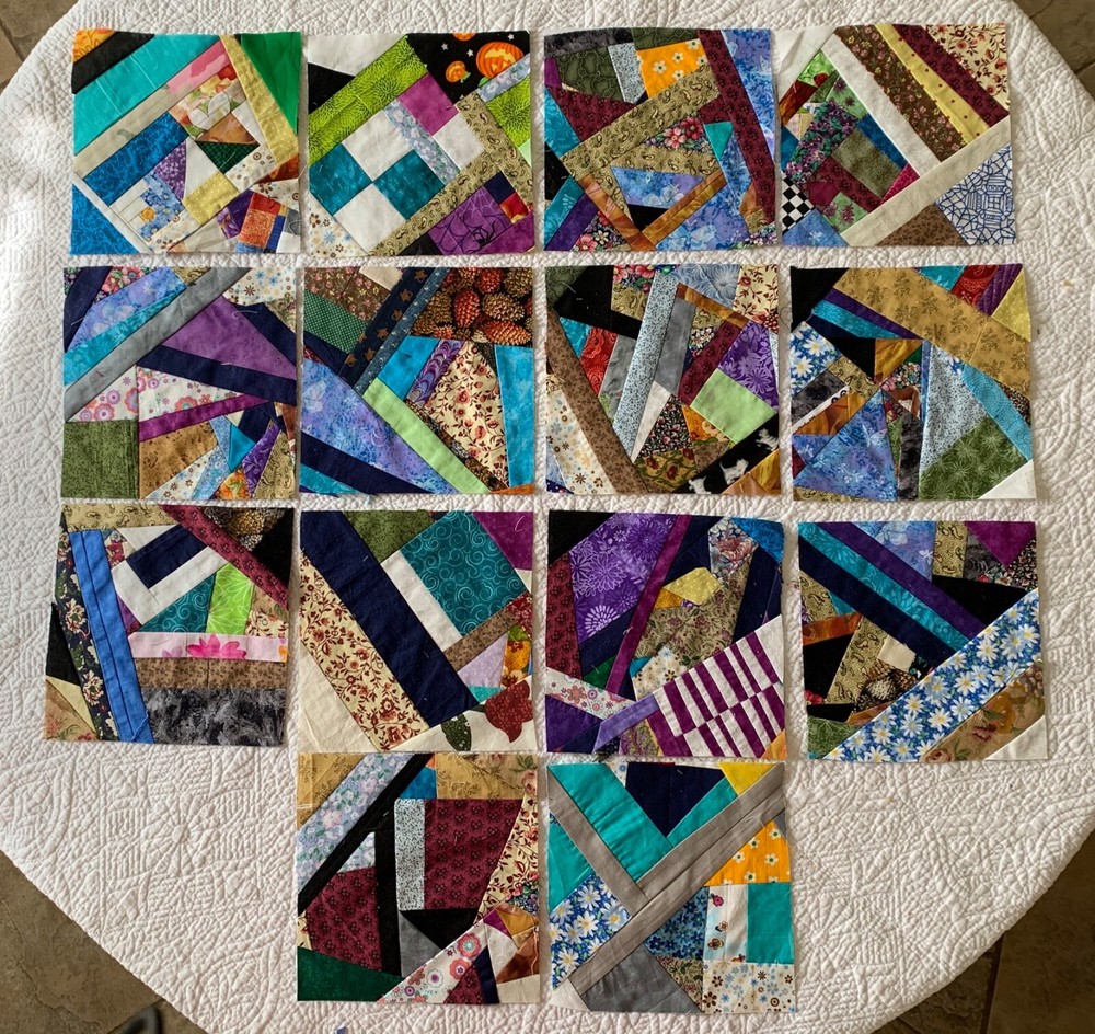 14 Scrappy Quilt Blocks 6 " #S-002