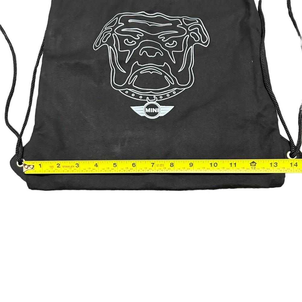MINI Cooper Drawstring Backpack Unisex Men Small Bulldog Logo Car Lined Black
