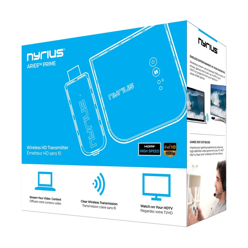 Nyrius ARIES Prime Wireless HDMI Transmitter & Receiver System - 3 Pack