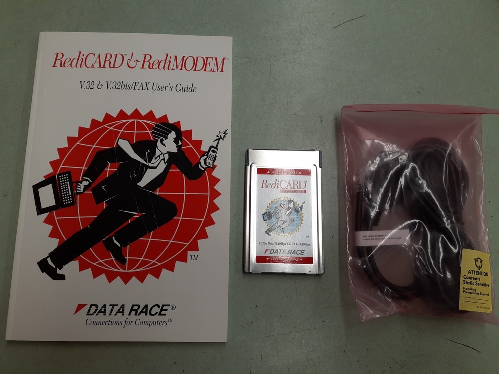 RediCARD EVZREDICARDV32 Data/Fax Modem Card + User's Guide + Cable